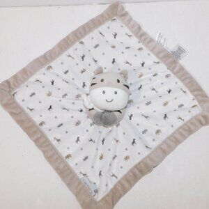 Carter's Gray White Zebra Safari Animal Print Security Blanket Baby nunu lovey